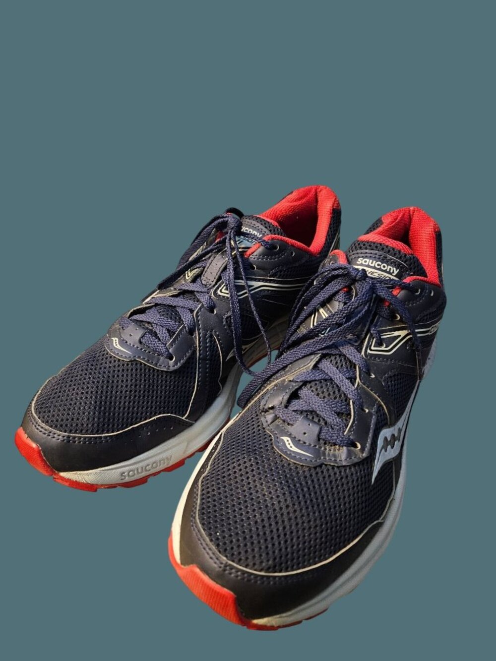 Saucony Cohesion II Navy & Red Running Sneakers Men Size 11 - Picture 7 of 12